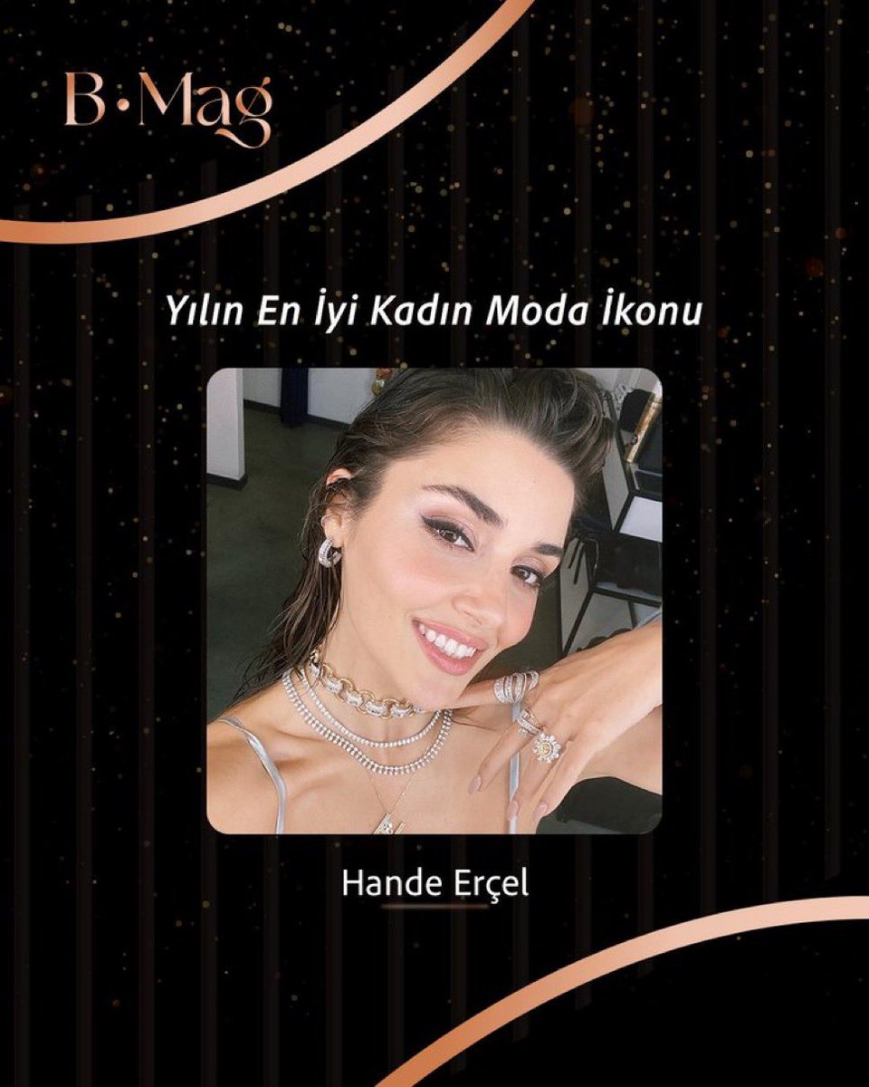 B•Mag "Yılın En İyi Kadın Moda İkonu" ödülünün sahibi Hande Erçel oldu. 👏🧿
