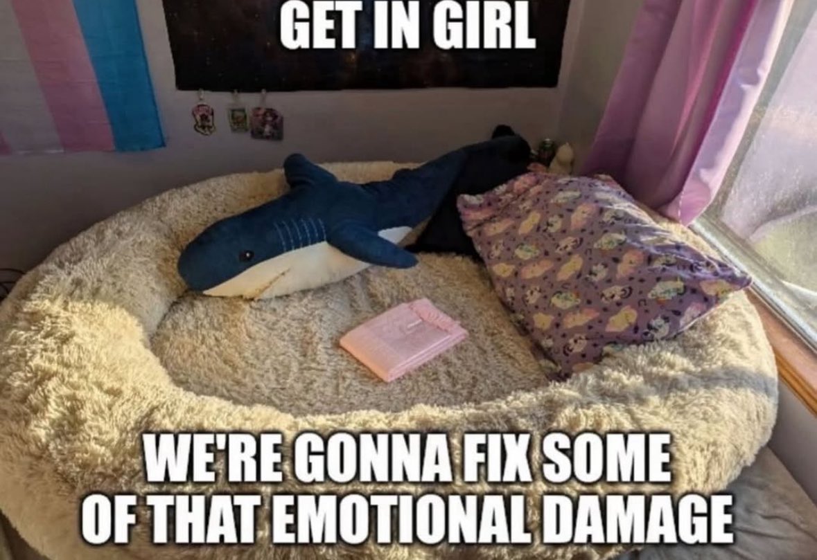 misphit_girl's tweet image. Okay that’s it, lay down and hold your plushie.