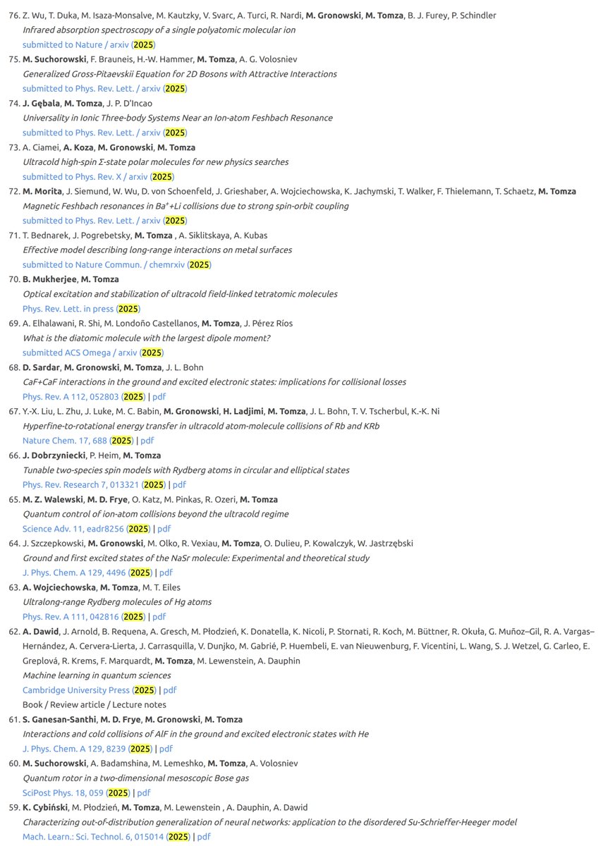 Tomza Group on Quantum Molecular Systems tweet media