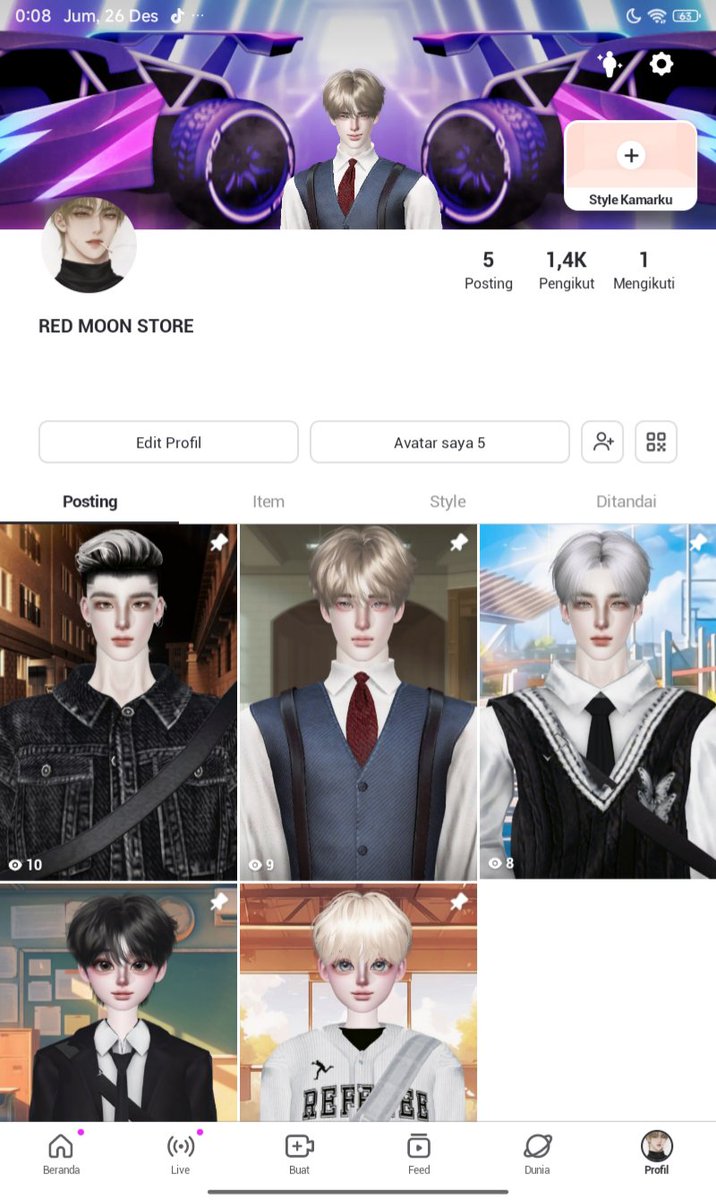 RedMoonStoree's tweet image. WTS/JUAL AKUN ZEPETO COWO 5 SLOT (DEWASA+BOCIL)
- Done oplas
- 3D Room 5
- 2D BG 3
- Item:
Hair cr 28
Facecode 1
Body type cr 2
Makeup cr 16
Item cr 139
- Foll 1,4k
- Bisa rekber tele
💸 100k

T. Wts wtb jual beli akun zepeto acc game #zonauang #zonajajan