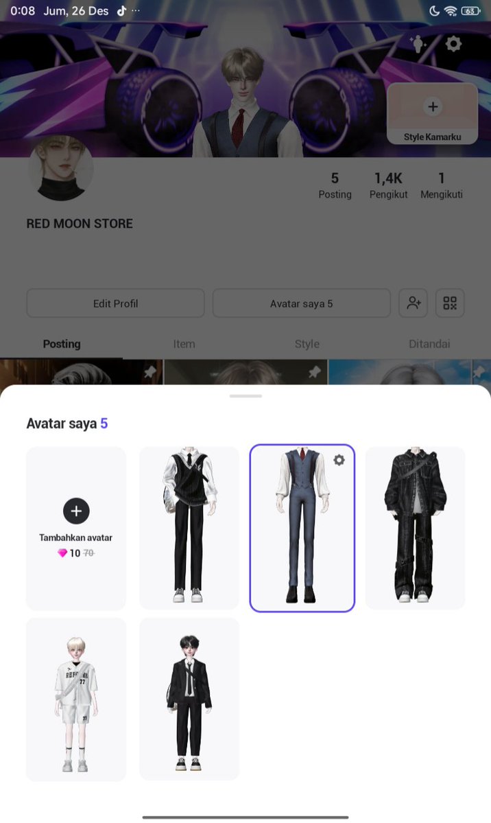 RedMoonStoree's tweet image. WTS/JUAL AKUN ZEPETO COWO 5 SLOT (DEWASA+BOCIL)
- Done oplas
- 3D Room 5
- 2D BG 3
- Item:
Hair cr 28
Facecode 1
Body type cr 2
Makeup cr 16
Item cr 139
- Foll 1,4k
- Bisa rekber tele
💸 100k

T. Wts wtb jual beli akun zepeto acc game #zonauang #zonajajan