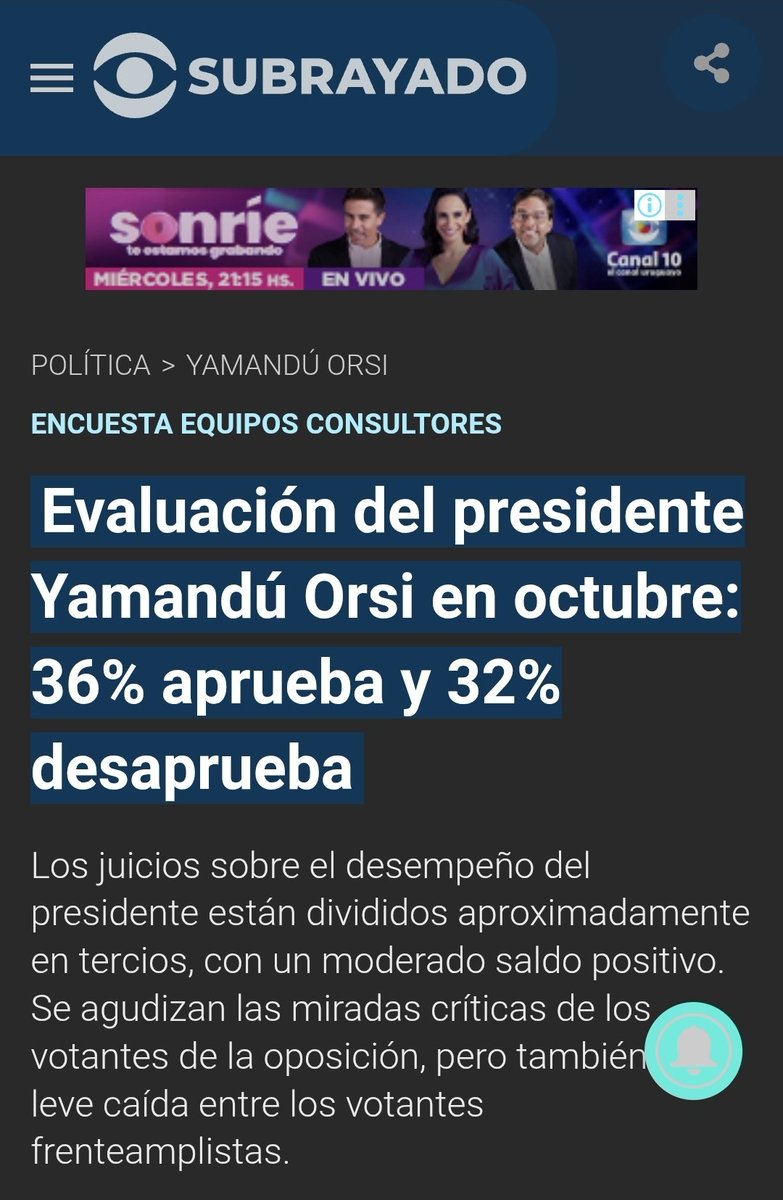 Fachos siendo pelotudos capítulo 1000. Mandan esta "captura" por whatsapp. Pero vas al enlace qur figura ahí y...  subrayado.com.uy/evaluacion-del…