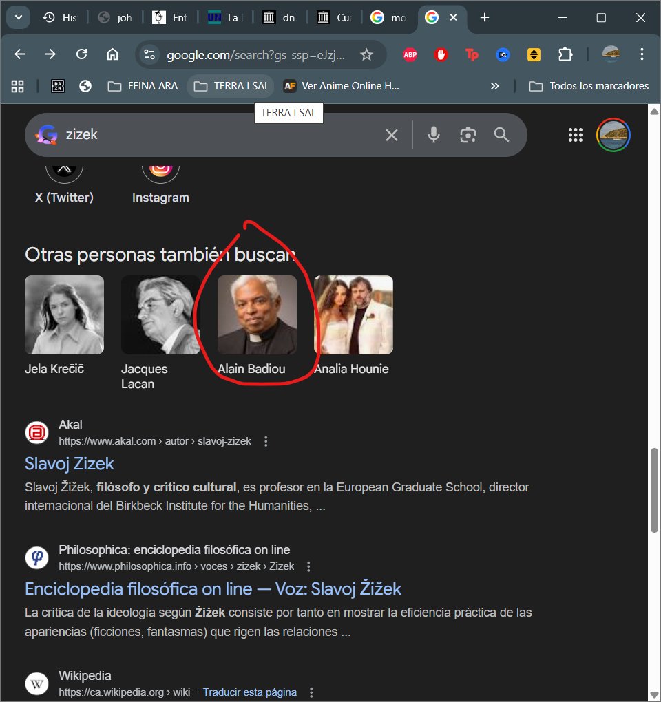 No és broma que estic fent un treball de la uni, he cercat  zizek a google per copiar el nom i m'ha sortit això xdddddd
