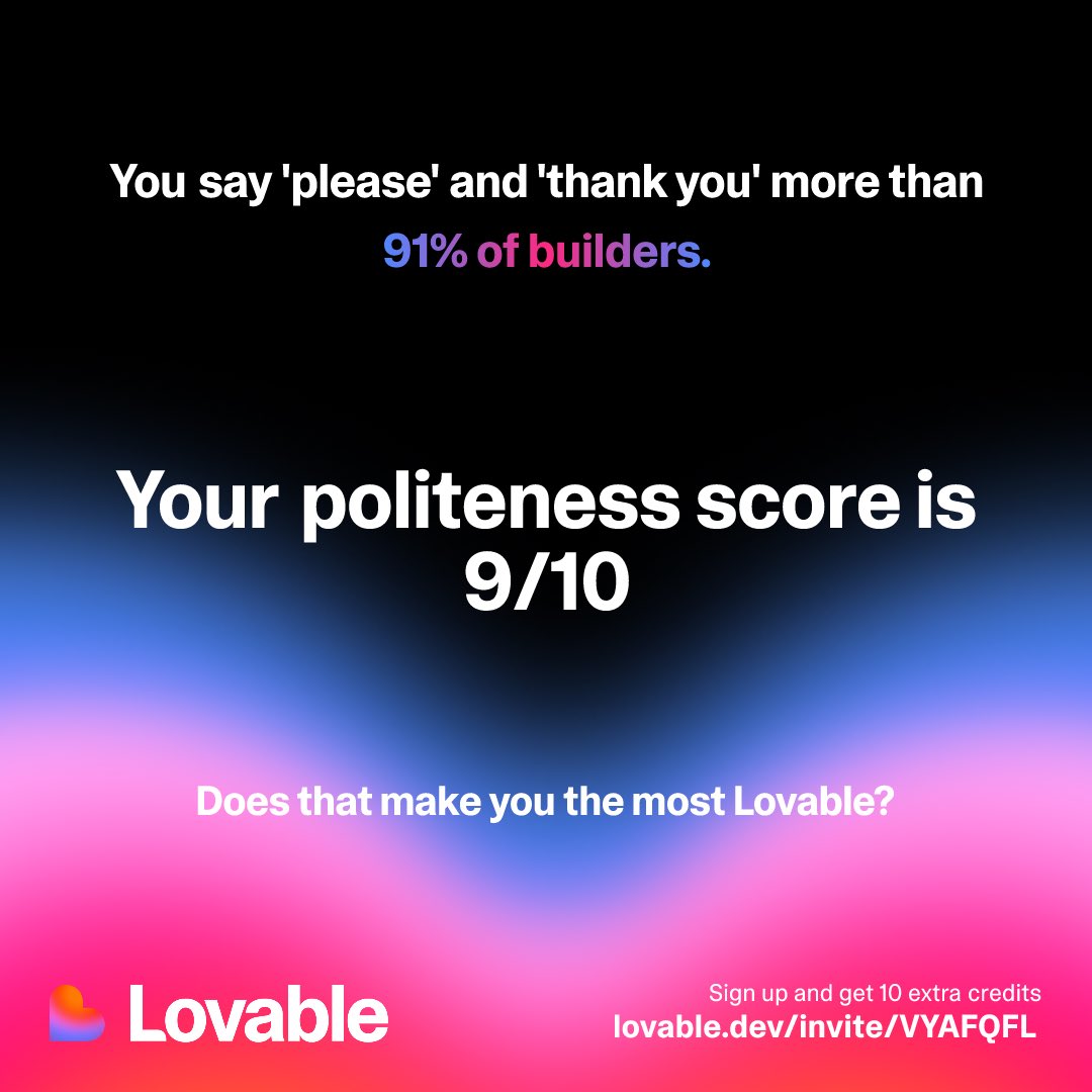 I am sometimes sweet to AI ☺️