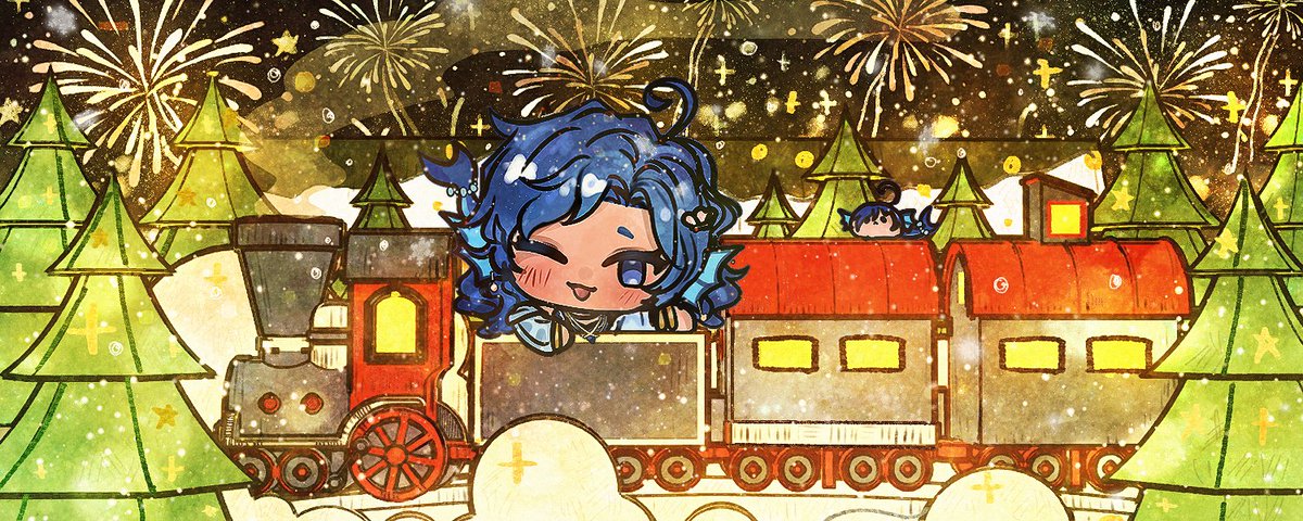 Christmas is sadly over time to get ready for THE NEW YEAR EVERYONE!!! Art by Bananazon+ on vgen 💙💙