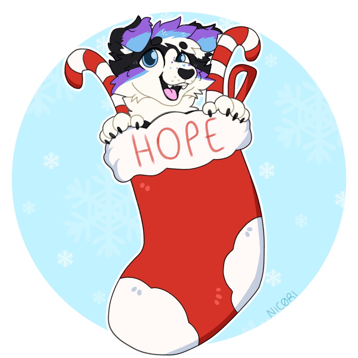 I’m so tickled by this gift from the amazingly sweet Eniko Tanuki. @nicoricheetah is so talented! 😃🎨💜💙

For me, the holidays, all of them, ARE hope. Even if they don’t feel like it sometimes.