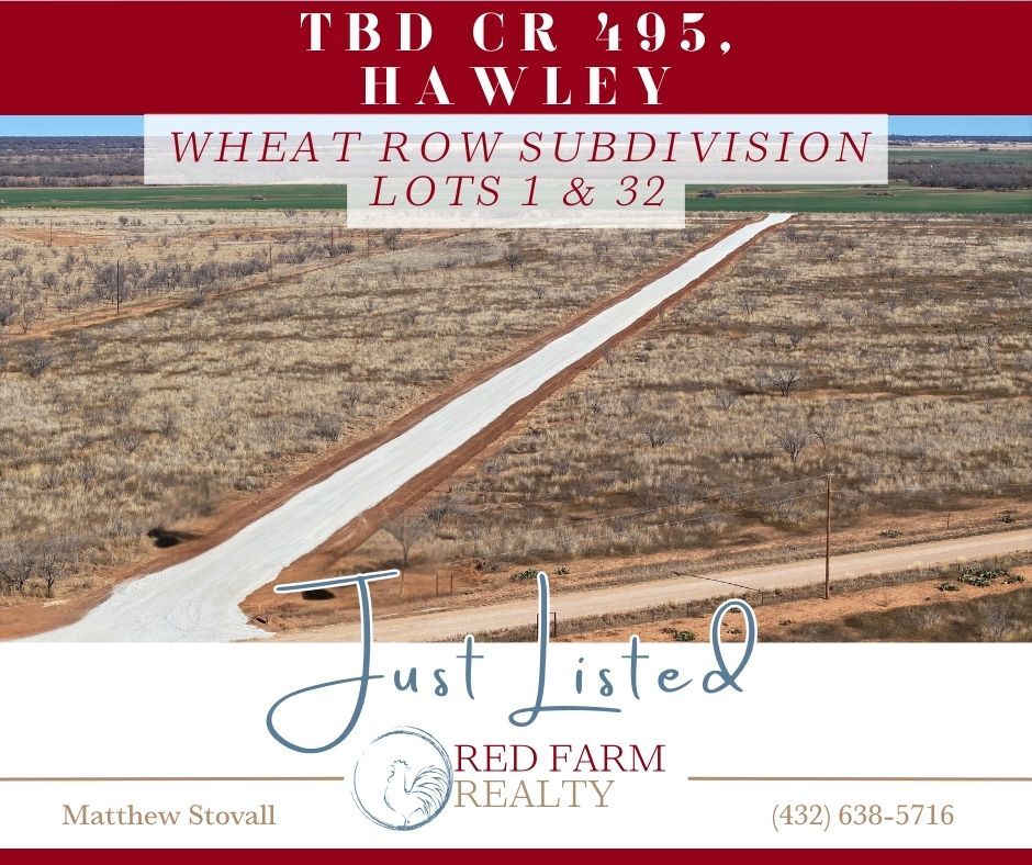 redfarmrealty's tweet image. 🌾 NEW SUBDIVISION — WHEAT ROW! 🌾 Spotlighting Lot 1 ($28k) &amp;amp; Lot 32 ($50k) in Hawley ISD near the AI facility. No restrictions, RVs welcome, new private road, fiber internet, utilities available. Owner financing offered. More lots available!
#RedFarmRealty #RedFarmWay #WheatRow