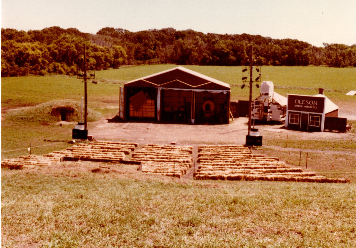 WilderPageant's tweet image. 1979 first outdoor production of "Fragments of a dream". Site is at the Al Farber farm on the Banks of Plum Creek. Bill Richards designed the sets and with the help of many volunteers the Walnut Grove Outdoor Theater was born. Full story on our Facebook page.