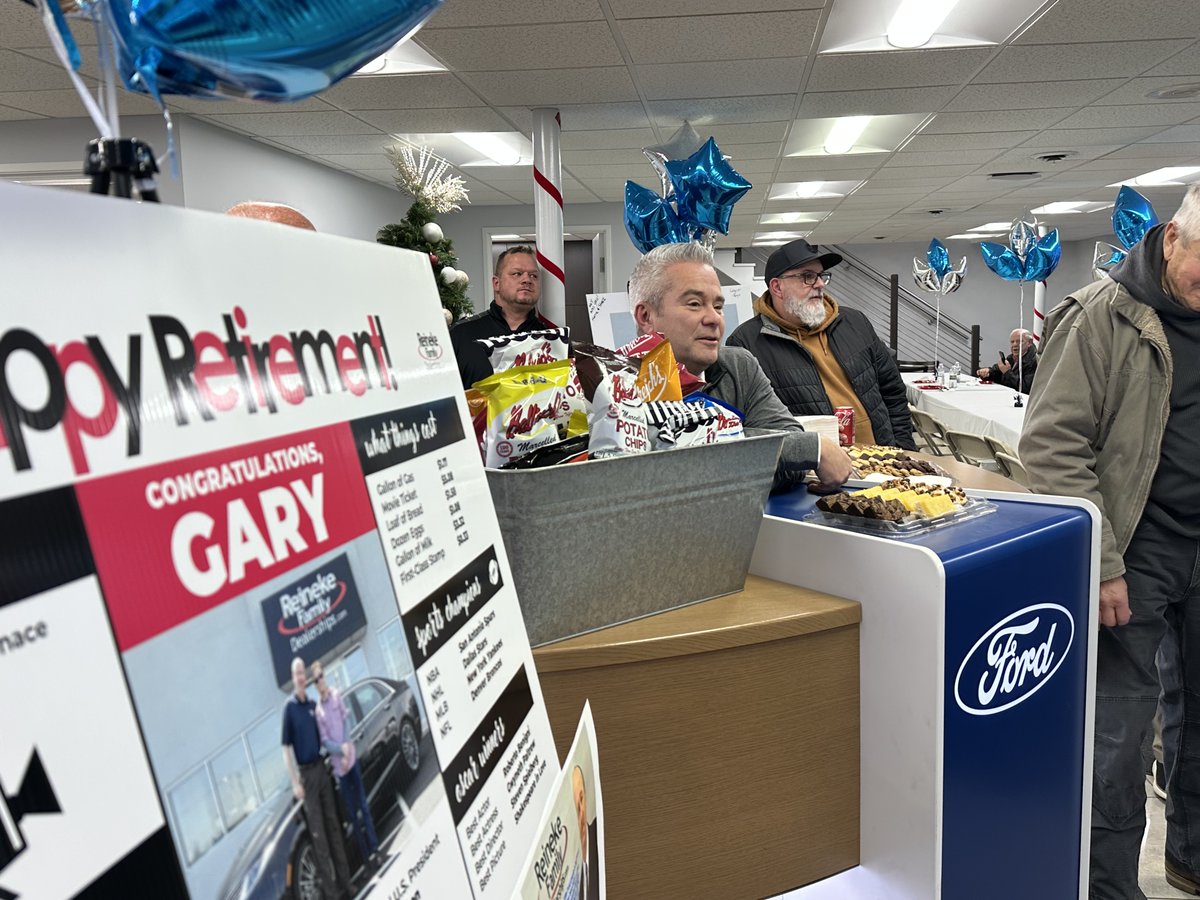 💙 Congratulations &amp; thank you, Gary! 🚗

After nearly 27 years at Reineke’s Tiffin Ford, we celebrated Gary Scherger’s retirement yesterday. Even in the cold, customers + friends showed up — a true reflection of the legacy he leaves behind.

Wishing Gary + Celinda the very best!