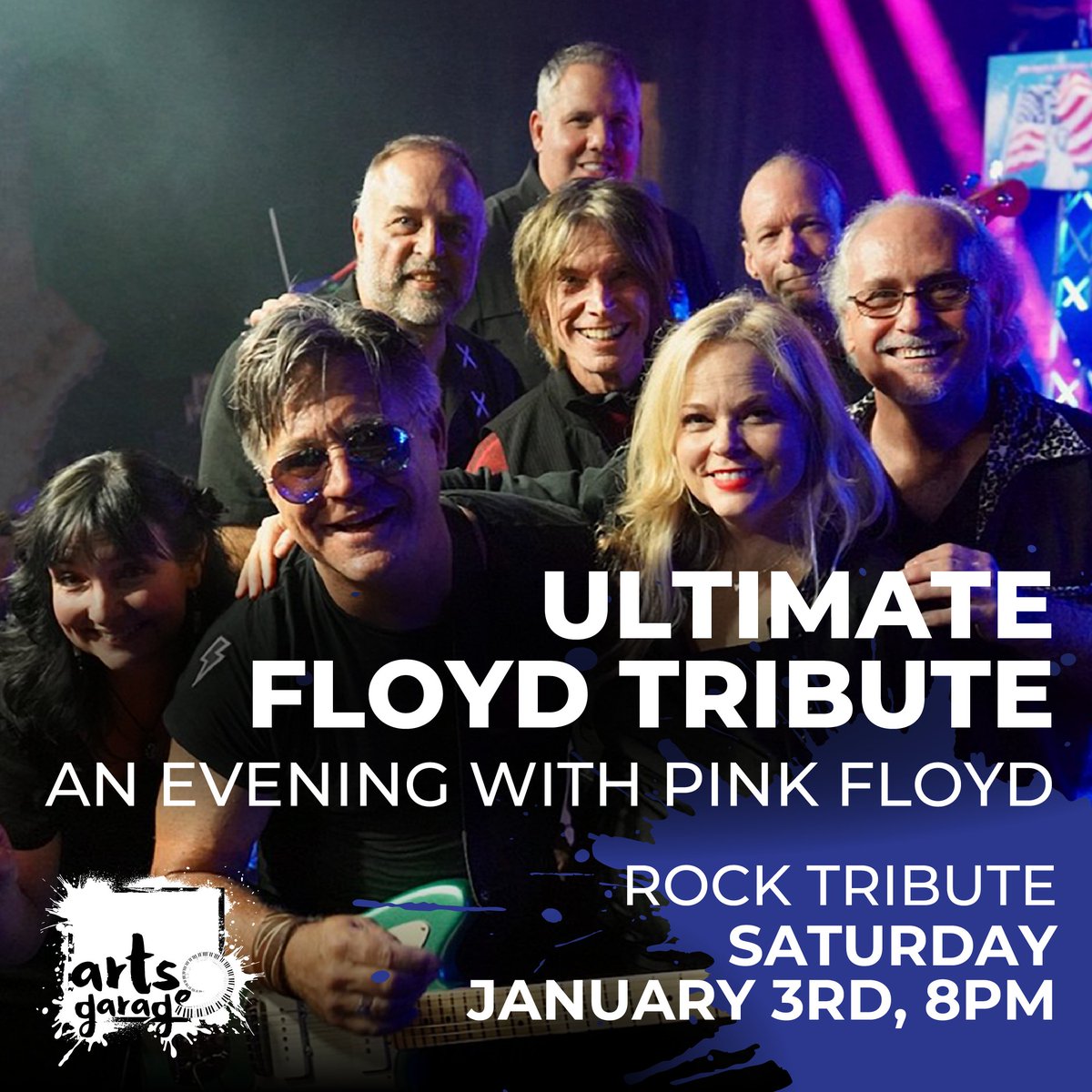 ArtsGarageFL's tweet photo. This week at Arts Garage! 🎶

🤣 Friday 1.2 | Nick Griffin | COMEDY

Tickets: https://t.co/fN0sJR9Wwr

🎸 Saturday 1.3 | Ultimate Floyd Tribute | ROCK TRIBUTE

Tickets: https://t.co/KM6jBBYKAk 

🎤 Sunday 1.4 | Soultastic | SOUL TRIBUTE

Tickets: https://t.co/EOZFCVx8AM https://t.co/rkjKh51mSe