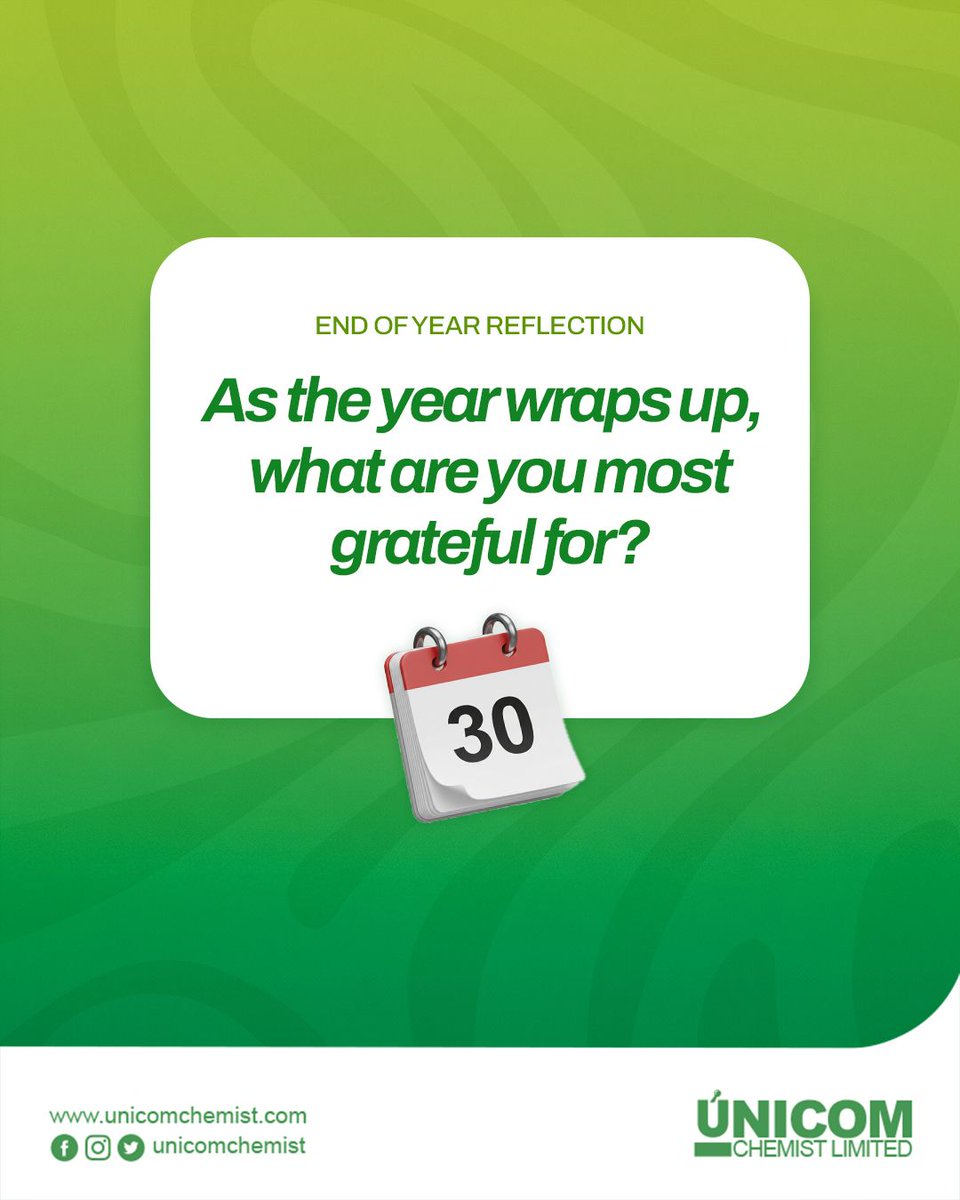 unicomchemist's tweet image. As the year comes to a close, we pause to reflect with gratitude.
What are you most thankful for this year? 
#EndofYear #Gratitude #Reflection
