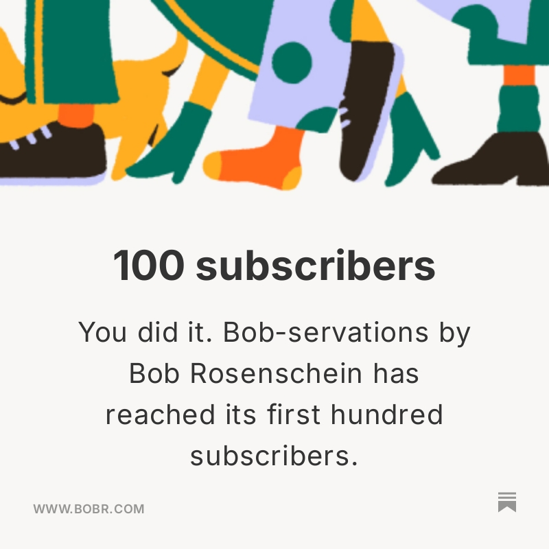 Well, it's just 100 — but the 1st 100!
bobr.com