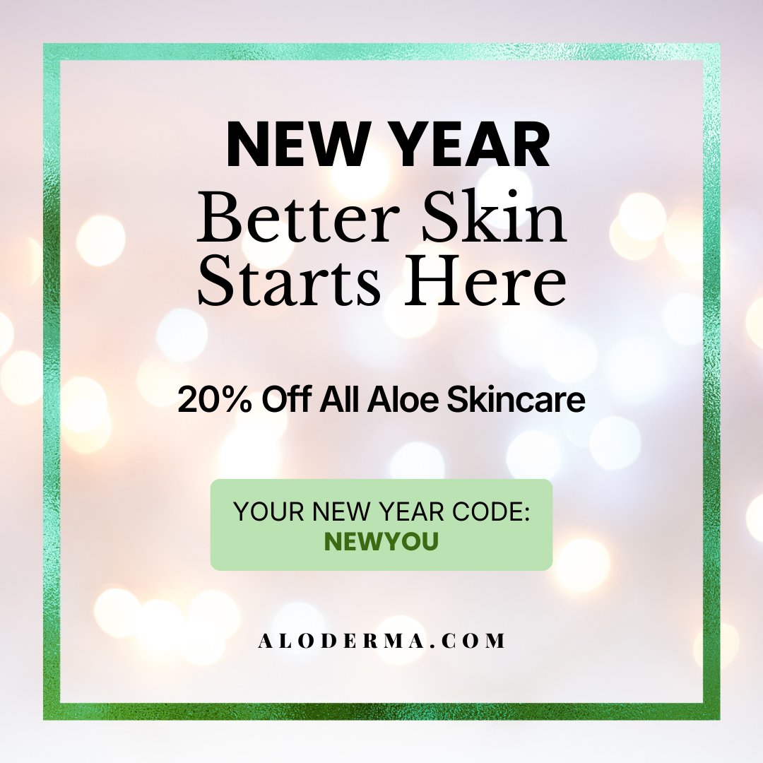 The new year starts with better skincare choices. 

Shop at Aloderma.com and enjoy 20% off your entire order. No minimum required. 

Valid through January 5, 2026, and cannot be combined with other discounts. Use code 𝗡𝗘𝗪𝗬𝗢𝗨 at checkout.