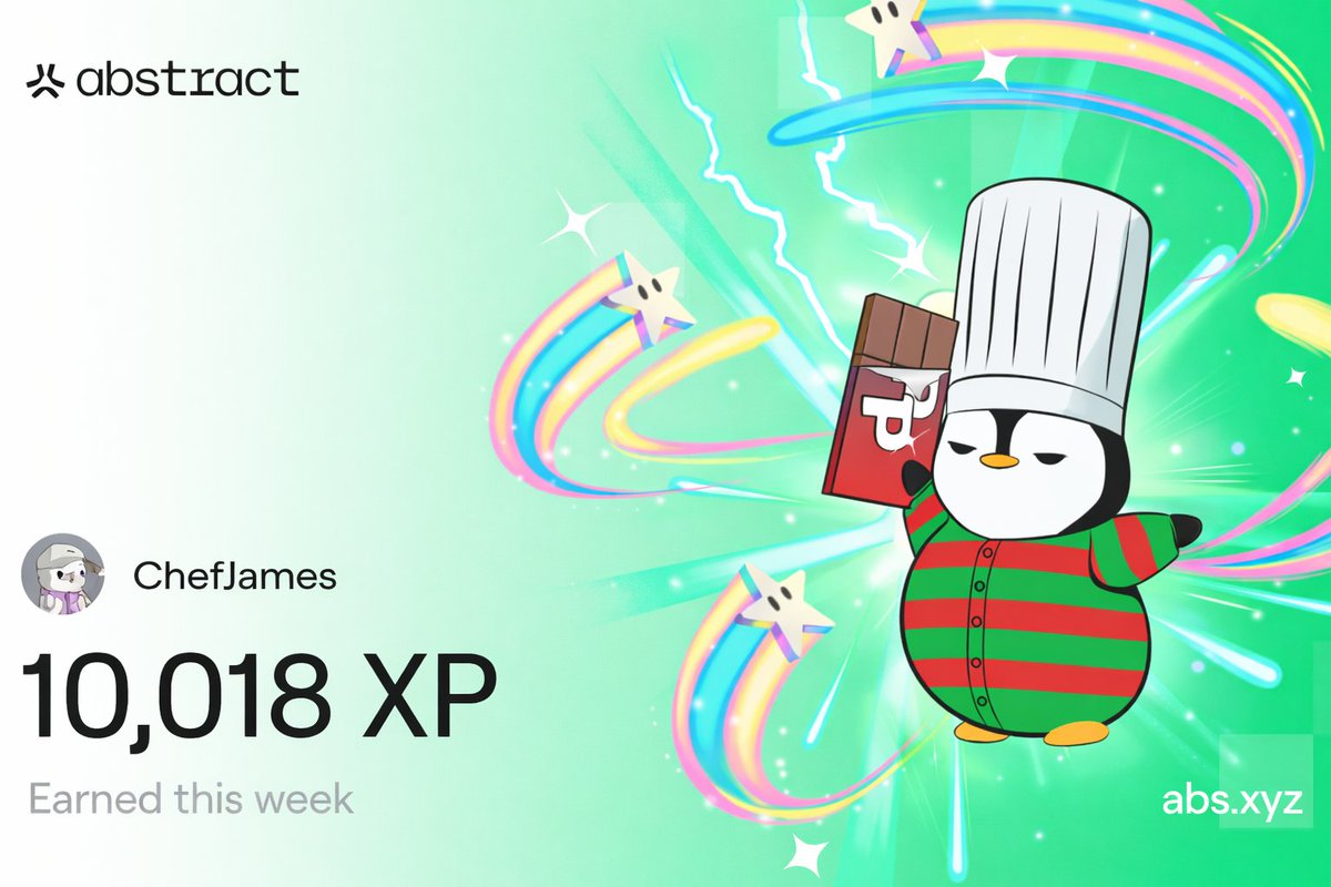 Final Weekly <a href="/AbstractChain/">Abstract</a> XP Update for Year 2025. ❇️

Wrapped up the year with a consistent 10k XP gain week-over-week.

As we close the chapter on 2025, excited to usher in 2026 with even greater momentum. 

Thank you to everyone who's been part of this journey - here's to
