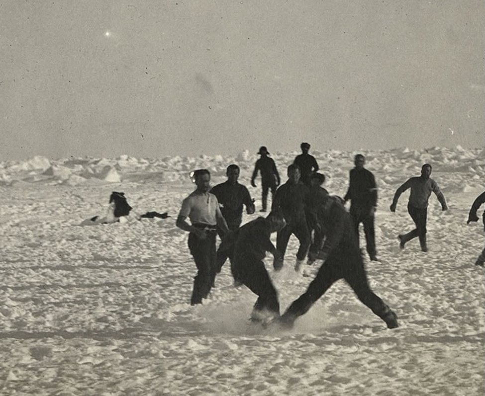 These pictures were taken during the Imperial Trans-Antarctic Expedition in 1915, led by Ernest Shackleton. Seeing as the ship (called ‘Endurance) was trapped in ice, the crew decided to be the first to play football within the Antarctic.