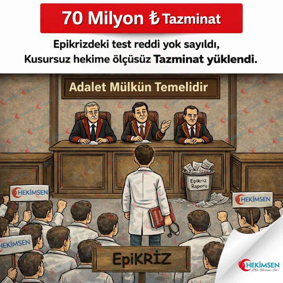 srkntnyldz's tweet image. Böyle bir mahkeme kararı dünyada var mı çok merak ediyorum!

Şimdi gelelim iddialara:

Hamile bir hasta “Test istemiyorum” dedi…
Hastasının kararına uyduğu için hekim 77 milyon ₺ tazminata mahkûm edildi!

Üstelik hastanın talebi epikriz raporunda kayıtlı olmasına rağmen……
