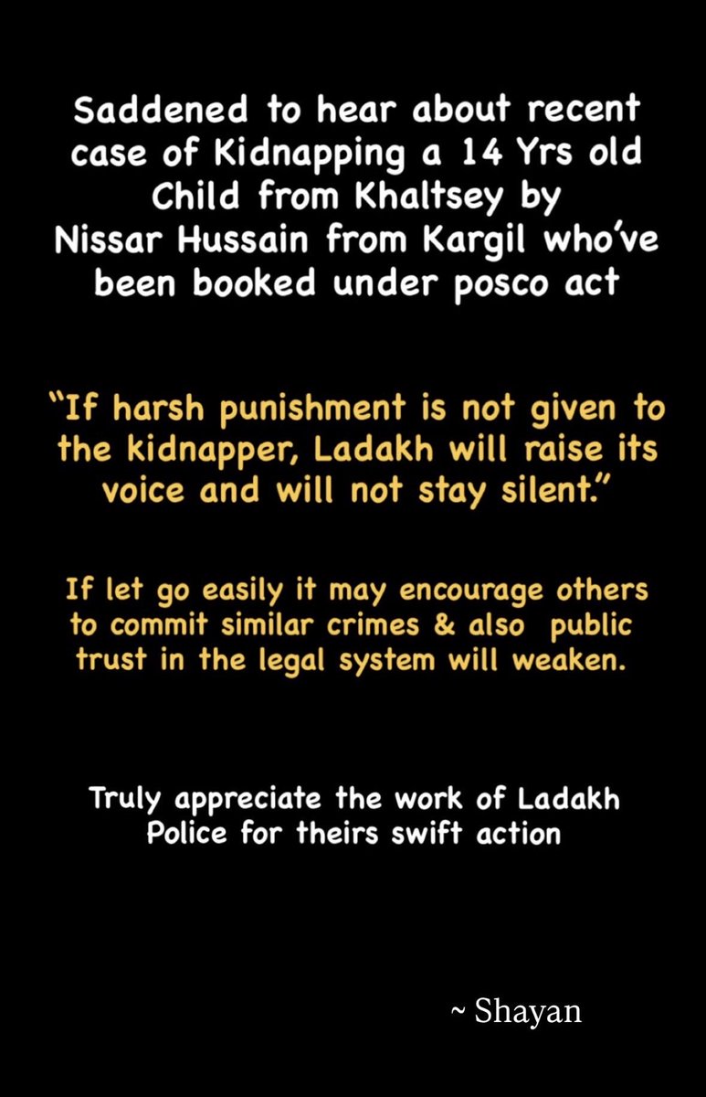 ShayanStanzin's tweet photo. Entire Buddhist Community of Ladakh is in Shock &amp; thus Demand Justice. 
@lg_ladakh @trafficpoliceLA @PIBHomeAffairs #justice https://t.co/v1mpSOQnO5