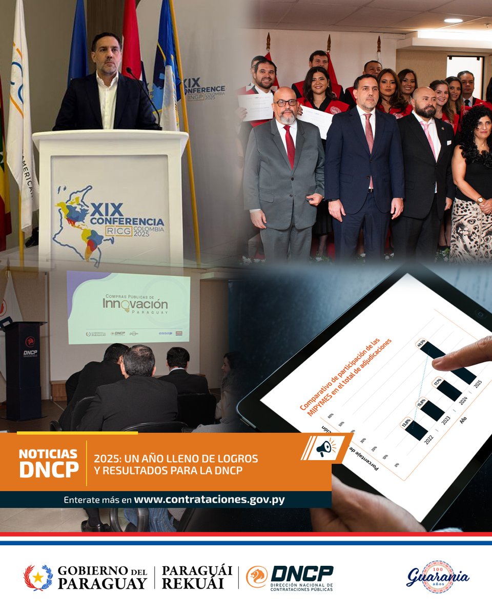 📰 2025: Un año lleno de logros y resultados para la DNCP. 

Leé más ingresando a 📷 bit.ly/Logros-2025