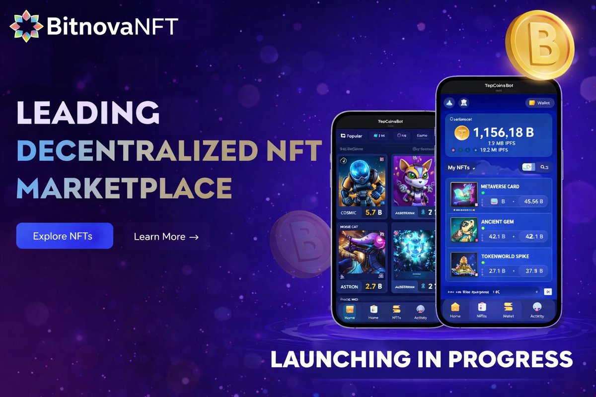 BitnovaNFT's tweet photo. BitnovaNFT is a next-generation Web3 platform designed to simplify access to digital collectibles and non-fungible tokens (NFTs) through a secure, transparent, decentralized ecosystem. Built with a user-first approach, BitnovaNFT removes traditional barriers such as no complecat. https://t.co/4YBCyra0Go