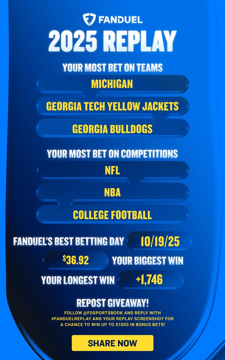 brentski13's tweet photo. @FDSportsbook #FanDuelReplay https://t.co/tetEAXl94y
