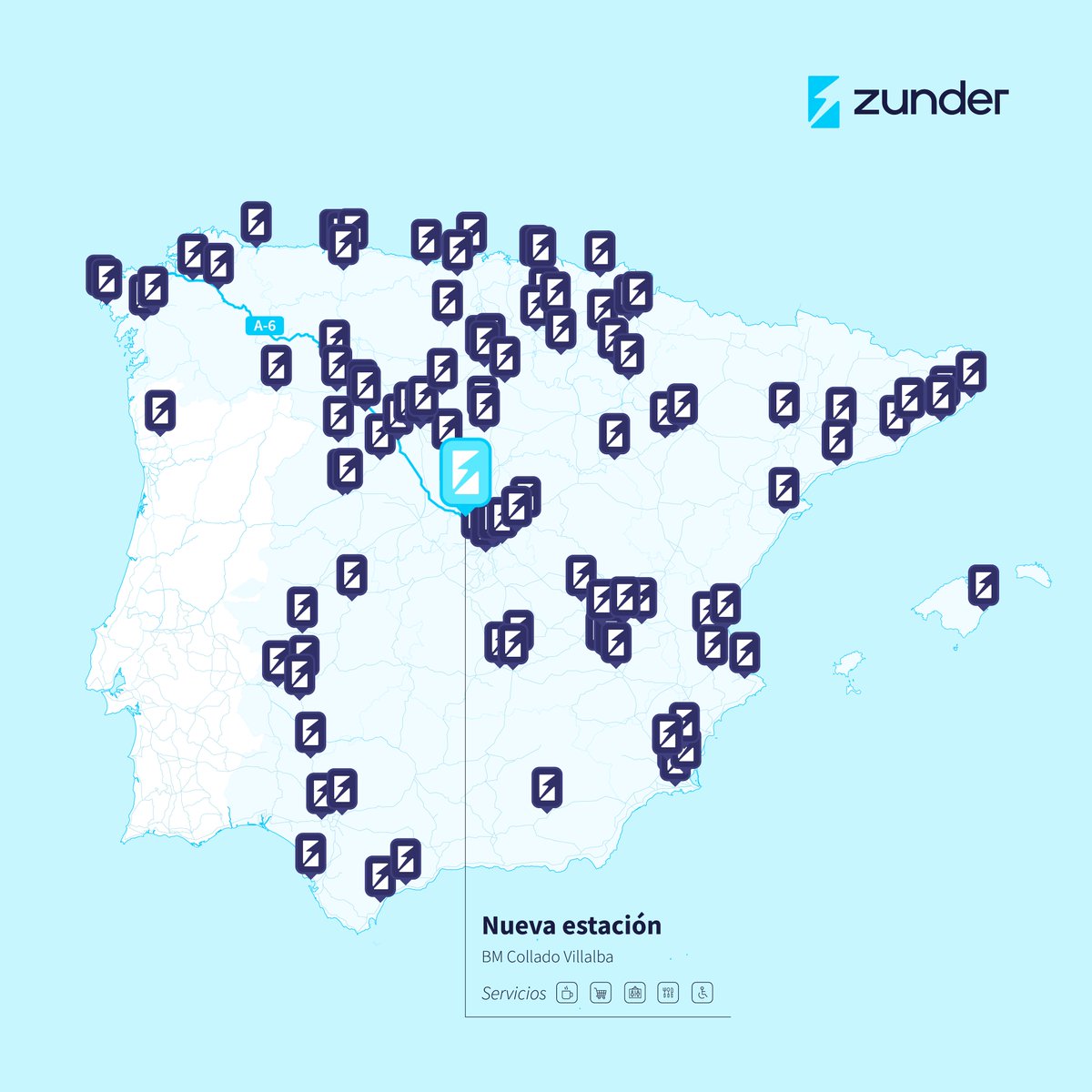 💥 ¡Nueva Estación de Carga de Zunder operativa en Madrid!

📍 Ponemos en funcionamiento nuestra Estación de Carga en BM Collado Villalba. La primera Estación de Carga de Zunder operativa en el noroeste de Madrid.

⚡ 2x CCS con hasta 90 kW de potencia
⚡ 2x Tipo 2 con hasta 22