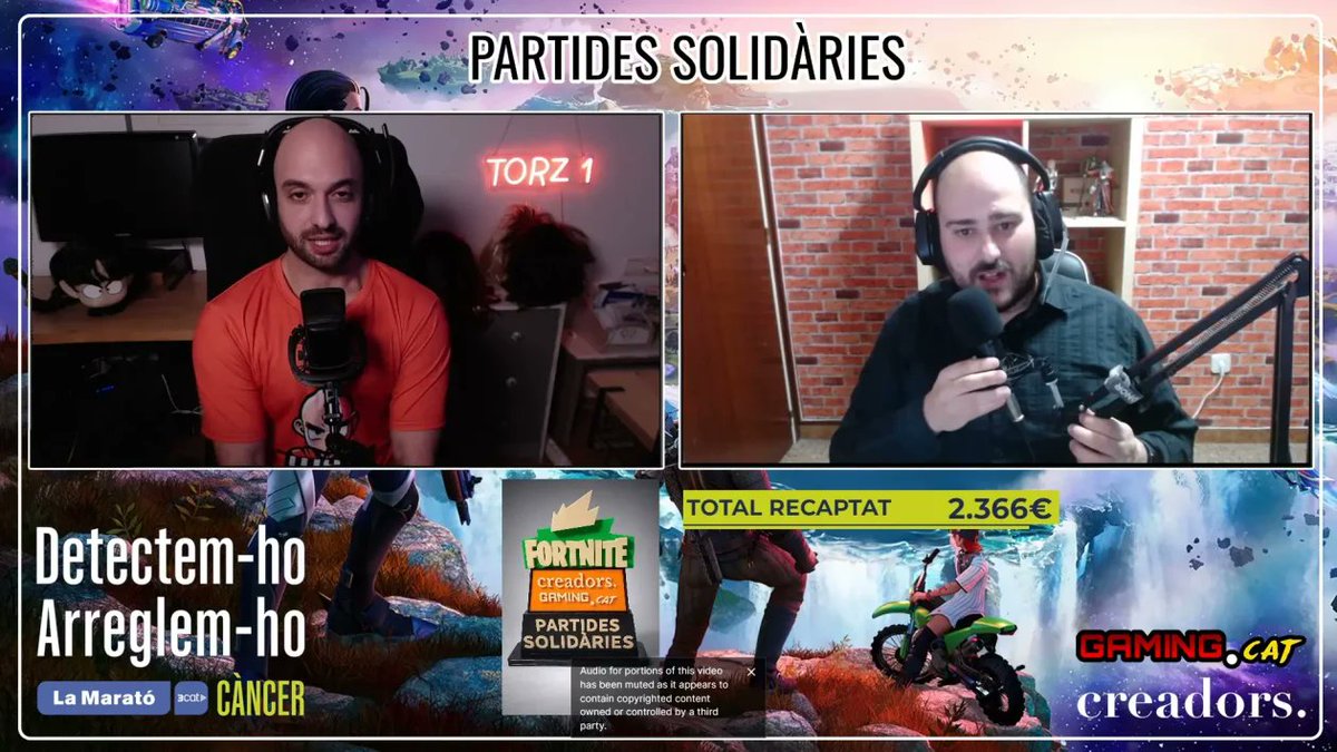 CRÒNICA | <a href="/creadorstv/">Creadors.</a> i <a href="/Gaming_catala/">Gaming.cat</a> recapten 2.416 € per #LaMarató de 3Cat
📰 ludica.cat/partides-solid…
Amb una marató de 24 h de directes i unes partides solidàries a Fortnite s'han recaptat fons per a La Marató, que enguany està dedicada a la lluita contra el càncer.
