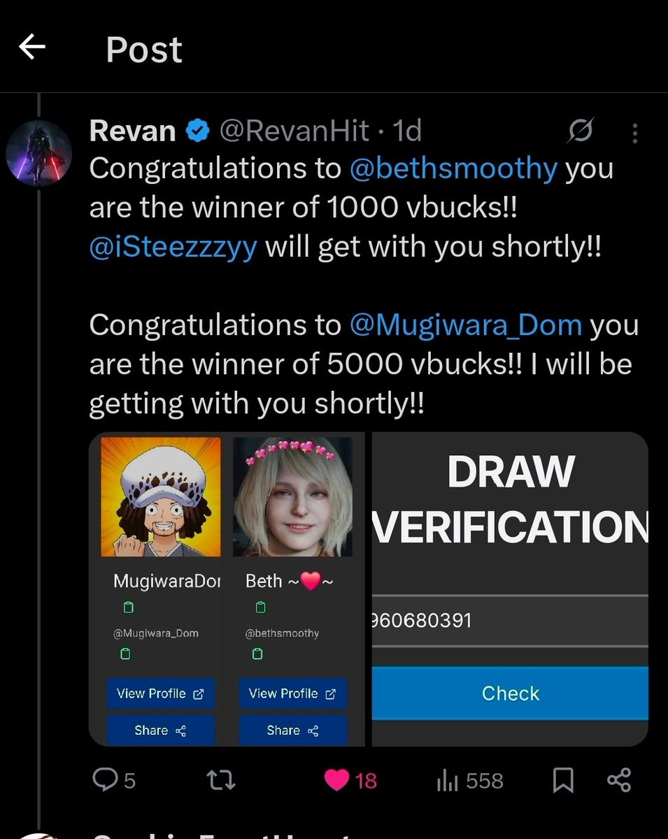 Mugiwara_Dom's tweet photo. Massive thanks @RevanHit for the 5k on your final GAW of 2025!🎉 🎊  
@RevanHit went above and beyond to bless me! Being a UK winner meant jumping a couple of hurdles now giftcards are region locked!
MASSIVE THANK YOU! You are a true legend! 🫶 #RevanLegit 
USE SAC: RevanHit ❤️ https://t.co/8XtjGUdFDP