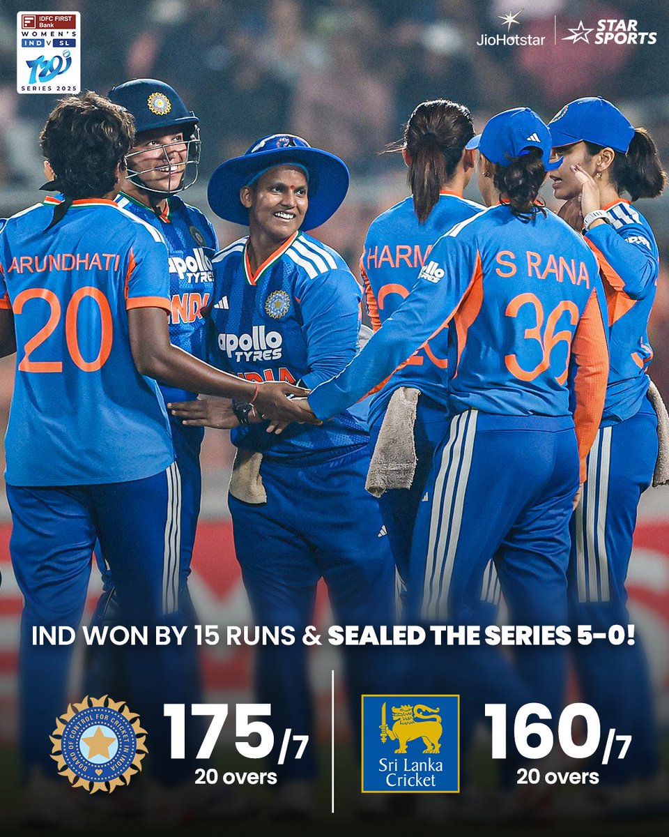 KhusshRaho's tweet image. यादगार सीरीज..🔥

टीम इंडिया ने 
तीनों डिपार्टमेंट में 
शानदार प्रदर्शन करते हुए..

श्रीलंका को.. 
5-0 से क्लीन स्वीप किया..🏏🇮🇳💙

#INDvSL #INDWvsSLW