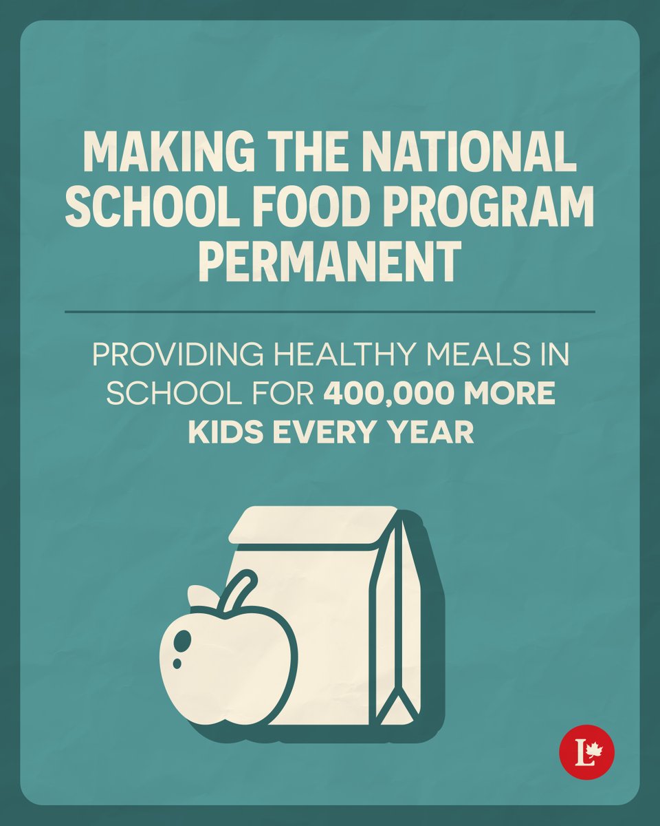 liberal_party's tweet image. The National School Food Program is saving families up to $800 a year on groceries and helping more kids get the best possible start in life.

Pierre Poilievre tried to block it, we made it permanent.