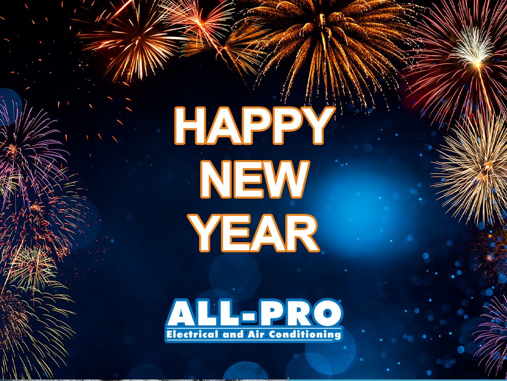 TrustAllPro's tweet photo. The Team at All-Pro #Electrical and #AirConditioning would like to wish you and yours a very #HappyNewYear! 🎉 Ring out the old to make room for the new, and may your 2026 be filled with health, wealth, and joy! #HappyNewYear2026 #NewYearsEve2025 #Broward #PalmBeach https://t.co/sF1zdwS9gf
