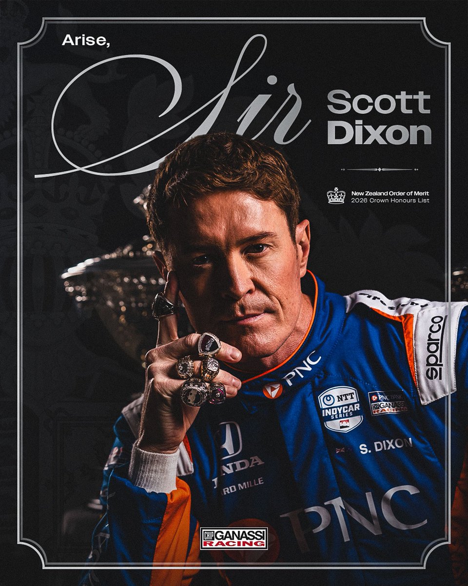 The Iceman adds another title to his resume… Sir Scott Dixon! 🗡️ 

Scott’s name has been revealed in the 2026 New Years Honors List, being awarded ‘Knight Companion of the New Zealand Order of Merit (KNZM)’.