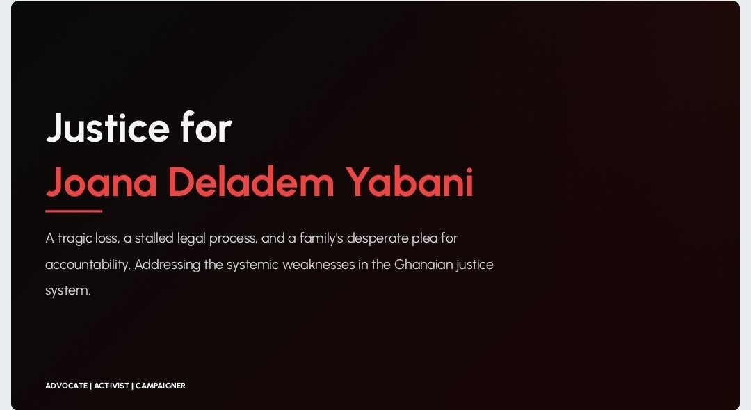 KitcherTetteh's tweet photo. A  year is almost gone. The truth must not disappear with it.

Silence can not replace accountability, and time can not erase a life.

Justice for Joana Deladem Yabani is long overdue and must be revealed. 
2025 ends tomorrow |  #JusticeForJoana https://t.co/FkePE7rRmw