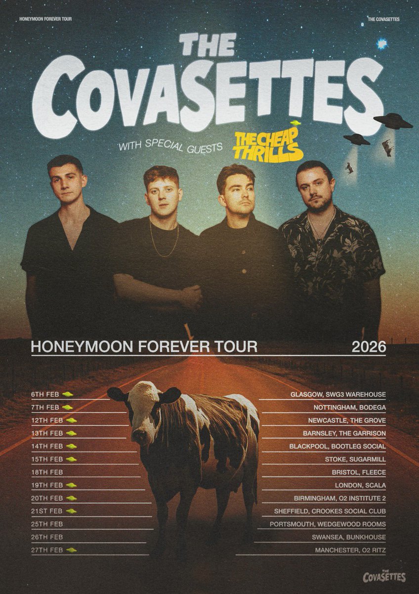 TheCovasettes's tweet photo. We’ve not stopped laughing this year, we’ve had the time of our lives. Thank you to everyone for your support, we’ve felt it more than ever x

2026: the year of our debut album and biggest ever tour, we’re ready 🖤 🐄 https://t.co/52odBDKucv
