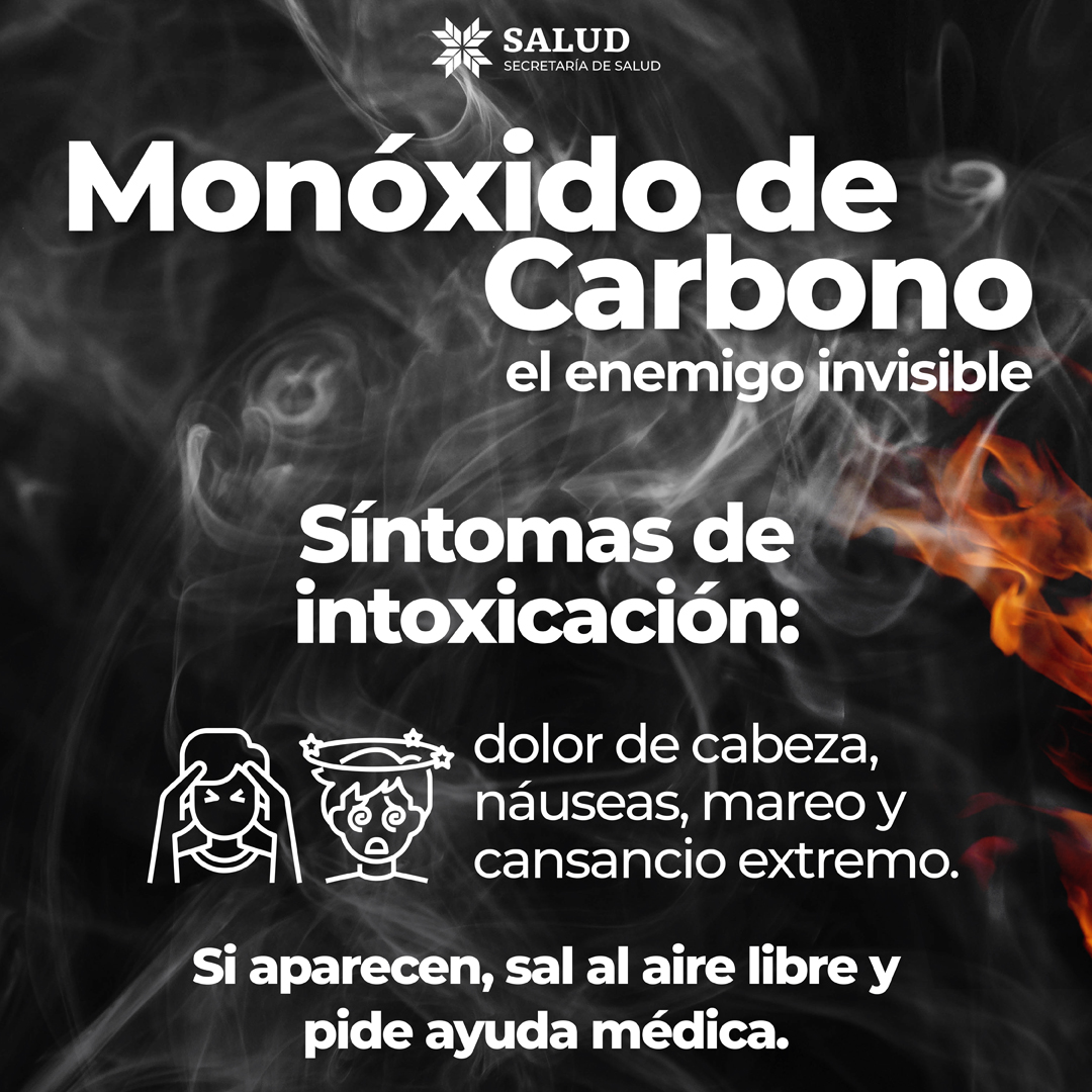 La intoxicación por monóxido de carbono avanza sin que te des cuenta. Si  alguien empieza a sentirse “raro” de forma repentina, actúa de  inmediato: salir a un lugar ventilado puede evitar un desenlace grave.  ⚠️

#PrimeroTuSalud