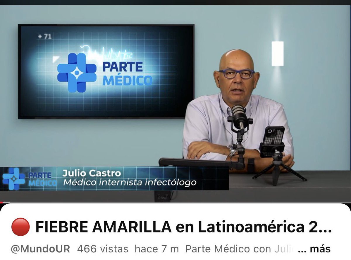 Es bueno traer este tema, como un posible riesgo en nuestro país . Hay países vecinos que han reportado actividad de fiebre amarilla youtu.be/qxM84xucsos?si…