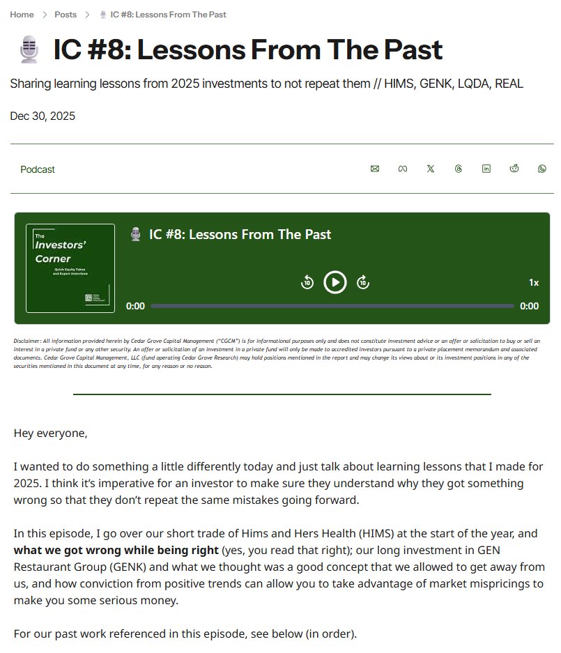 Cedar Grove Capital Management tweet media