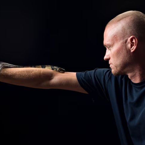 Cultination1's tweet image. 🇺🇸🐍 IL S'EST INJECTÉ DU VENIN DE SERPENT 856 FOIS EN 18 ANS POUR DEVENIR IMMUNISÉ : SON SANG POURRAIT SAUVER DES VIES.

Tim Friede, un Américain passionné de serpents, a commencé en 2001 à s’injecter de petites doses de venin de mambas noirs et de cobras, parmi les serpents les…