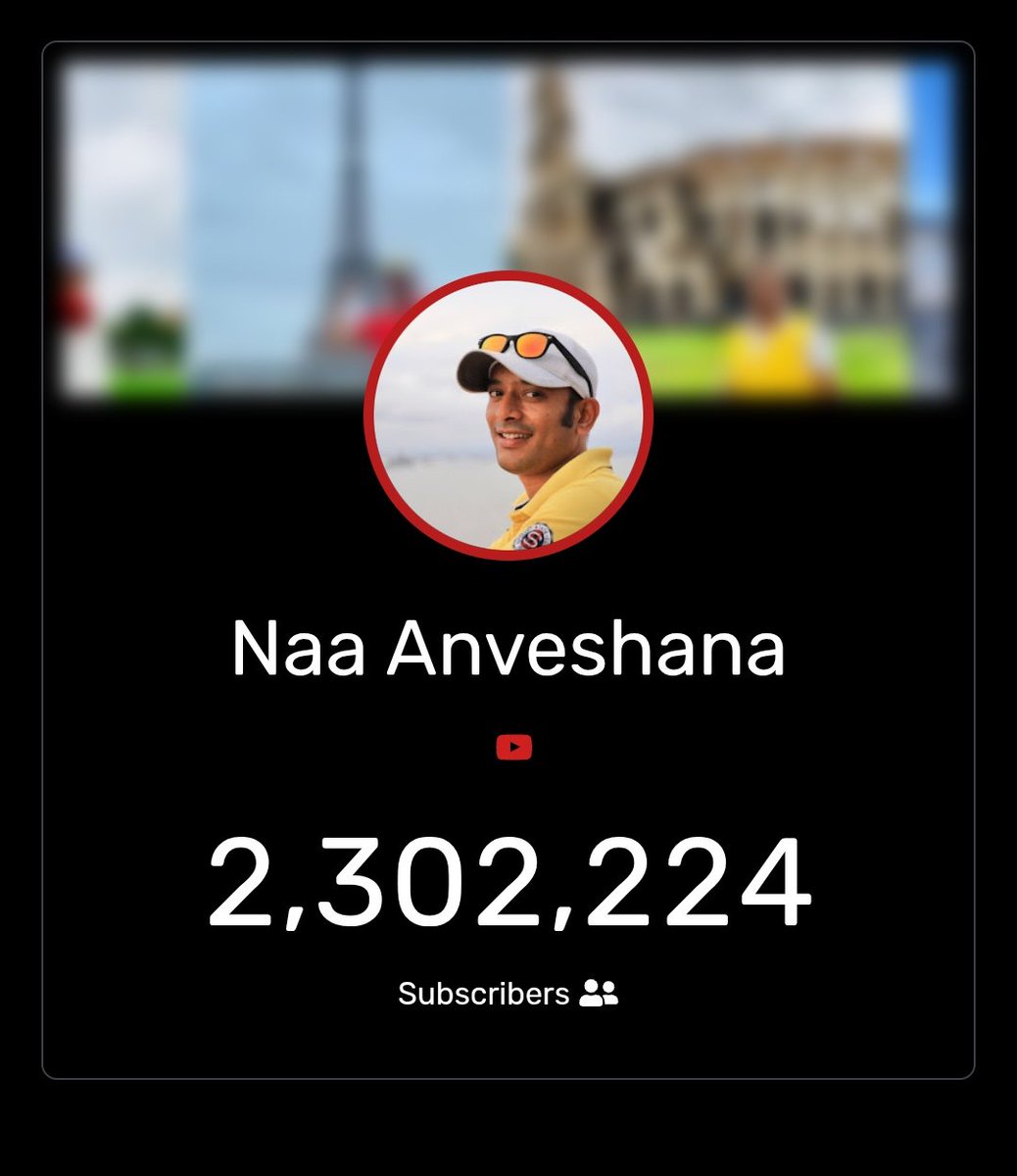 11:00 Unsubscribers Live Count 2,302,224 

Inka 2K Unsubscribers aite 2,300,000 avutaru!! 12:00 Kalla complete Chesiyandi 

Let's do it Guy's Unsubscribe and Report to <a href="/Naaanveshana/">Anvesh chinni</a>

#UnsubscribeNaaAnveshana