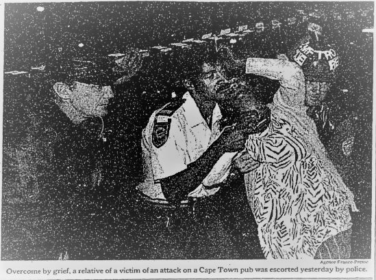 30 Dec 1993 :
- Three Azanian People's Liberation Army (APLA) operatives entered a popular student venue, the Heidelberg Tavern, located on Station Road in Observatory, Cape Town, and opened fire with AK-47 Assault Rifles, killing six students and injuring another two. Carl Joma