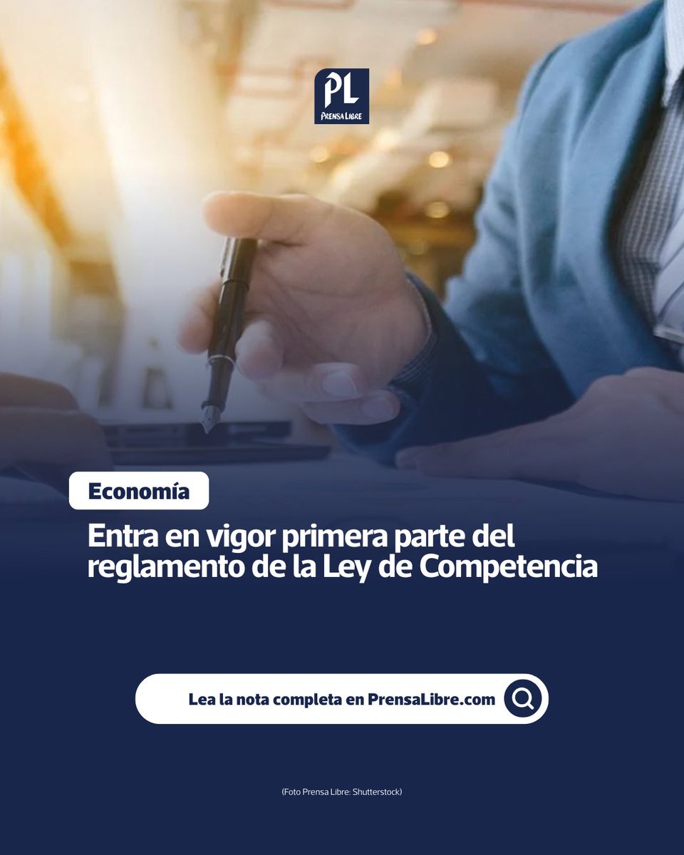 #Economía 📊 Entró en vigor la primera parte del reglamento de la #LeyDeCompetencia en Guatemala, con el objetivo de desarrollar procedimientos técnicos y promover la libre competencia en los mercados.

Lea los detalles 📲 prensalibre.com/economia/entre…