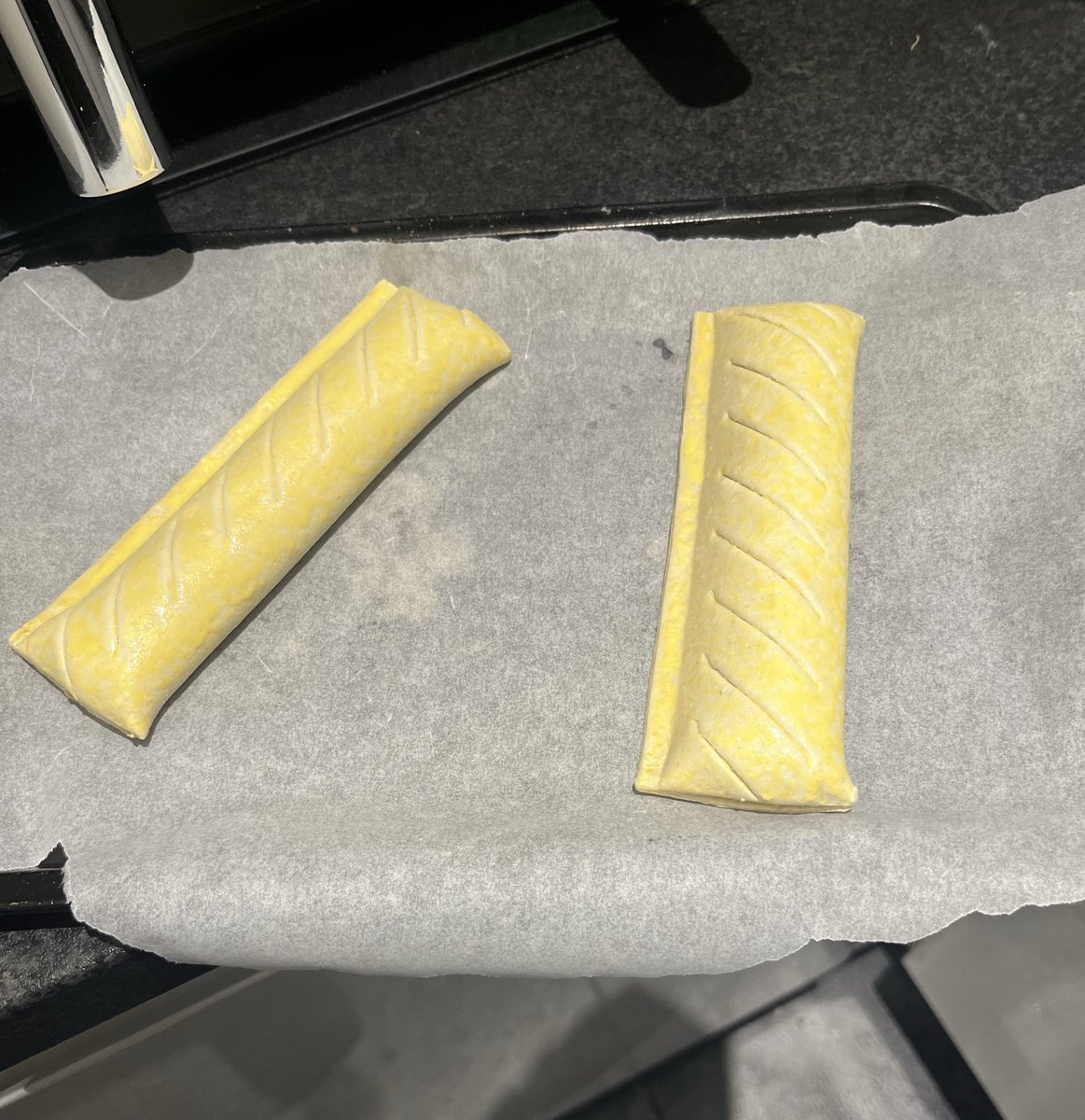 My sausage rolls after 25 minutes in the oven 🤡