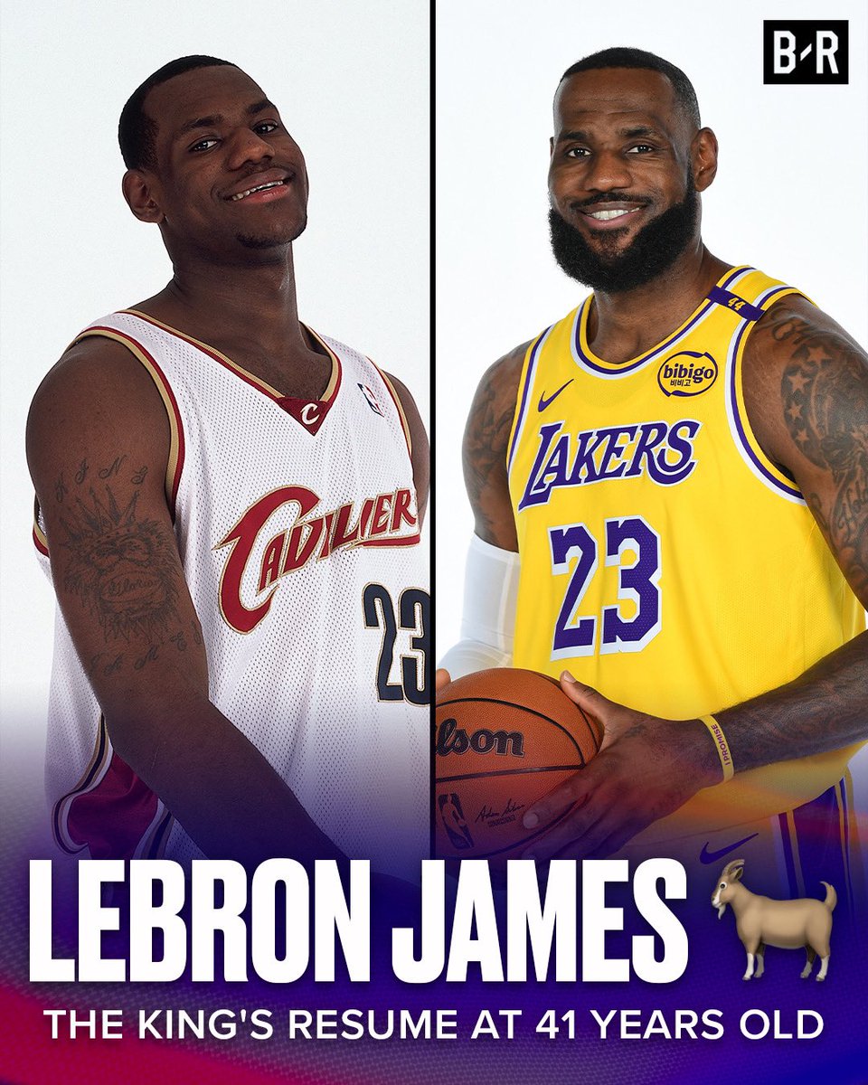 BleacherReport's tweet image. LeBron James turns 41 today 🐐👑

- 4x champ
- 4x MVP
- Most PTS ever
- Most games
- 3rd in AST
- 5th in 3PT
- 5in STL
- Only 10K / 10K AST
- Most 1st Team All NBA
- Most playoff PTS
- Most playoff wins
- Highest PPG in elim games
- Youngest to avg 30
- Oldest to avg 30