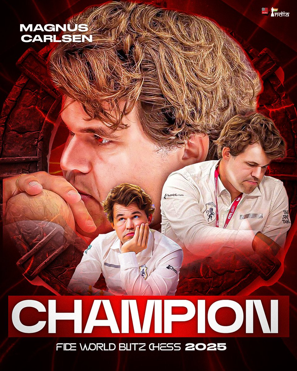 The man has secured his 20th World Championship title. Magnus Carlsen is the FIDE World Blitz Champion 2025! After losing to Nodirbek Abdusattorov in Game 1 of the Finals, Magnus won Game 2 and went on to score the all-important win with the Black pieces in Game 4 to win the