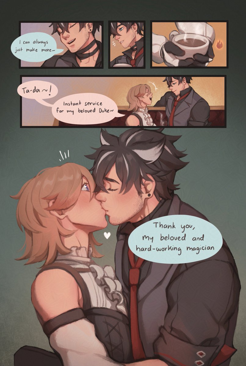 My sfw #wrioney work for the <a href="/wrioneyzine/">L'Illusionniste et le Duc: LEFTOVERS!</a> 

Wanted to draw them using their elements