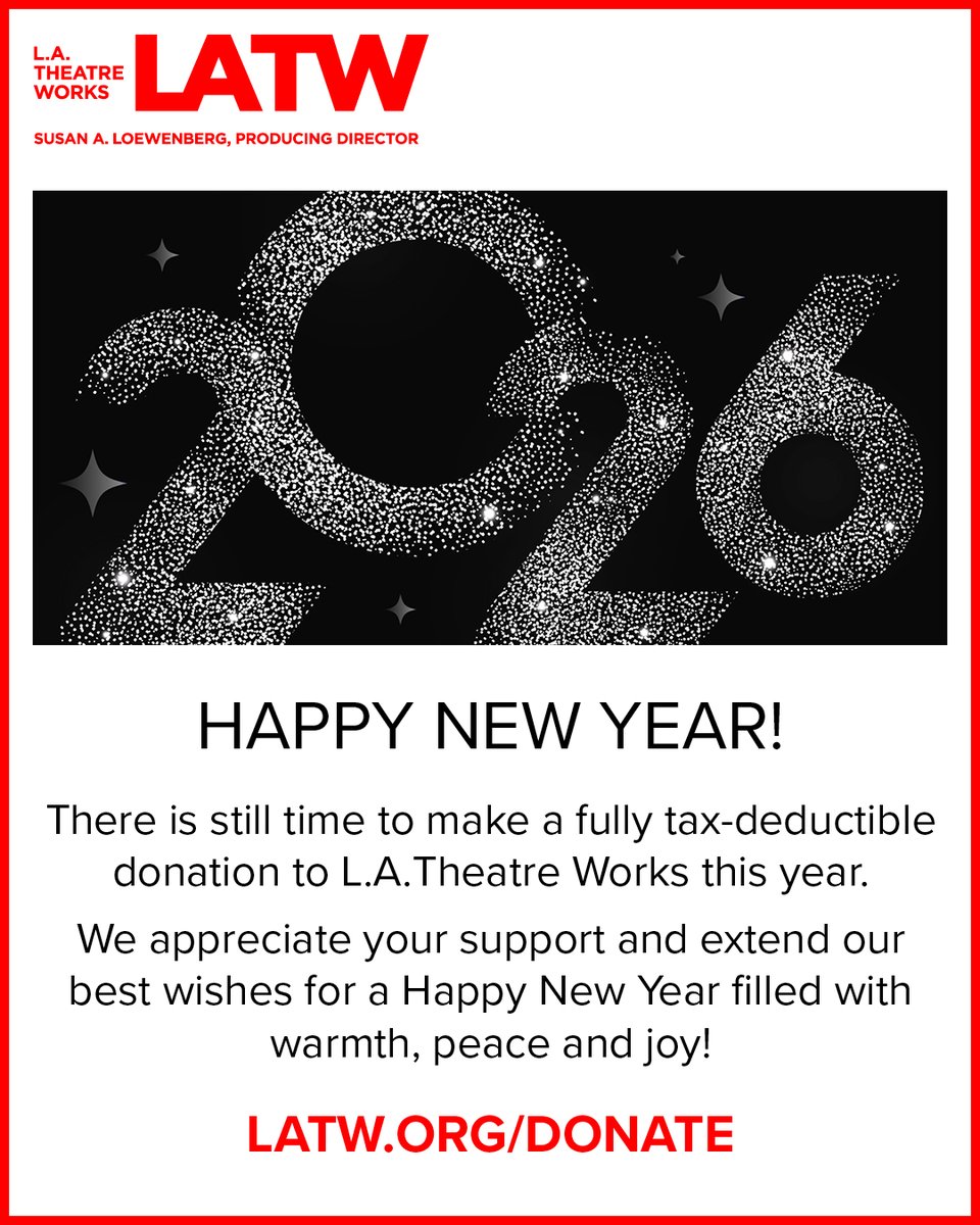 LATheatreWorks's tweet image. Your support powers our live performances, national radio show, podcasts, audio publishing, and free education programs. 🎭

Donate at LATW.org/Donate or mail to:
📍 681 Venice Blvd., Venice, CA 90291

#SupportTheArts #PublicRadio #AudioTheatre #Nonprofit #LATW #GiveBack