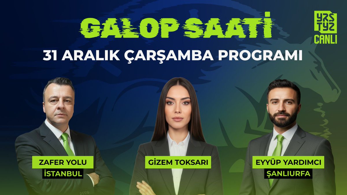 Galop Saati ile yarış heyecanı başlıyor!

Bugün saat 11.30'da <a href="/gizem_toksari/">Gizem Toksarı</a> moderatörlüğünde <a href="/ZaferYoluu/">Zafer Yolu</a> ve <a href="/eyyup_mc/">eyyüp yardımcı</a> İstanbul ve Şanlıurfa yarışlarını CANLI yayında Galop Saati programında yorumluyor.

İzlemek İçin ➡️ youtube.com/watch?v=_rU3vj…