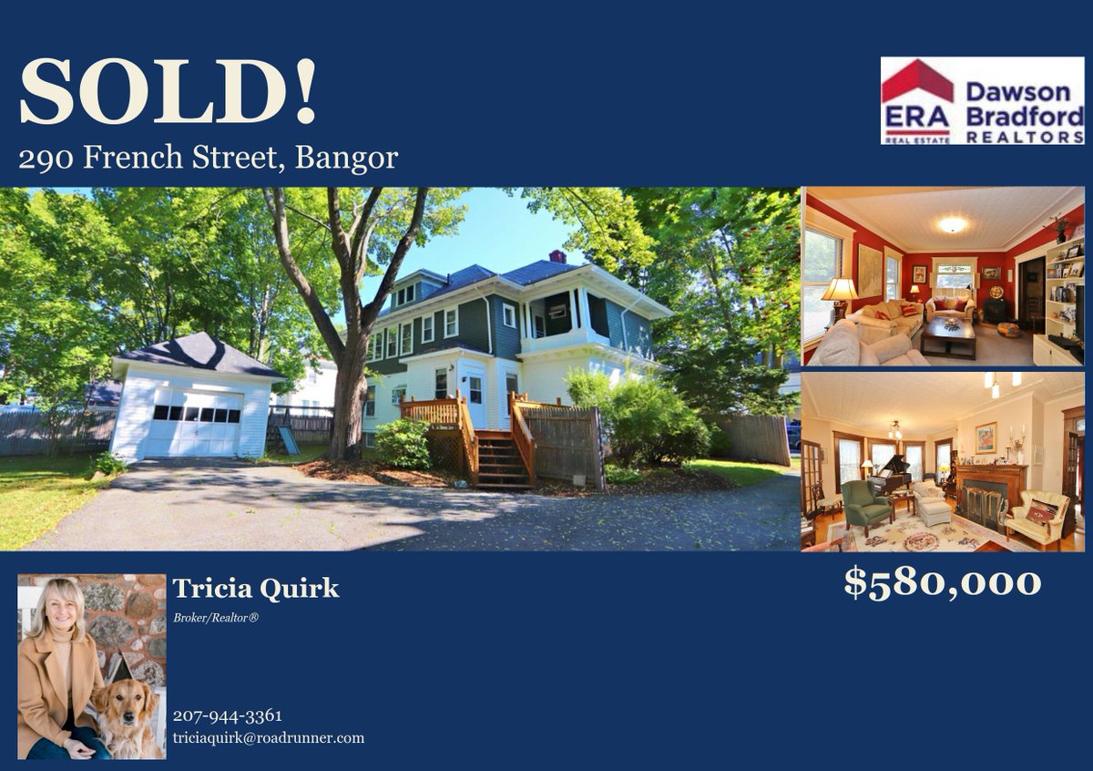 SOLD! ✨

Congratulations to my sellers on the successful sale of this stunning Colonial residence in Bangor.
Considering buying or selling a distinguished home? I would be honored to assist.

Tricia Quirk | 207-944-3361