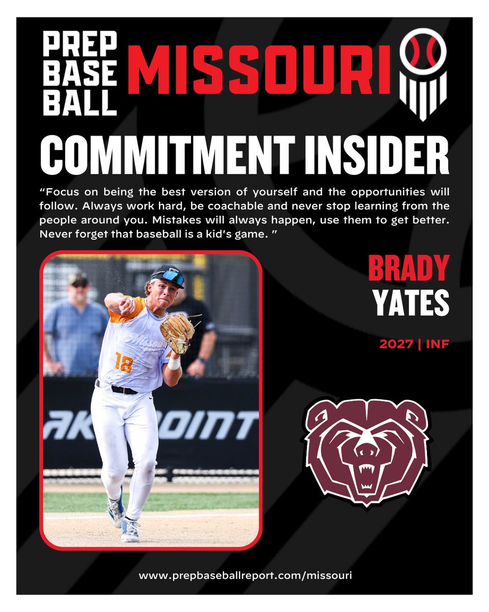 PrepBaseballMO's tweet image. ℂ𝕠𝕞𝕞𝕚𝕥𝕞𝕖𝕟𝕥 ℚ&amp;amp;𝔸: 𝔹𝕣𝕒𝕕𝕪 𝕐𝕒𝕥𝕖𝕤 🎙️

We recently caught up with Missouri State commit @BradyYates8
 to discuss his recruitment process and a few other fun topics. 👇

📝 loom.ly/mr-j3o0