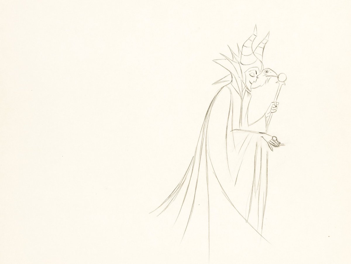 Aktuelle Auktion. Maleficent und Diablo – Original-Animationszeichnung  (Walt Disney, 1959). Dornröschen. Drückt mir mal die Daumen. Ich will die  haben. In knapp einer Stunde fällt der Hammer für das Los., image size:1200x903