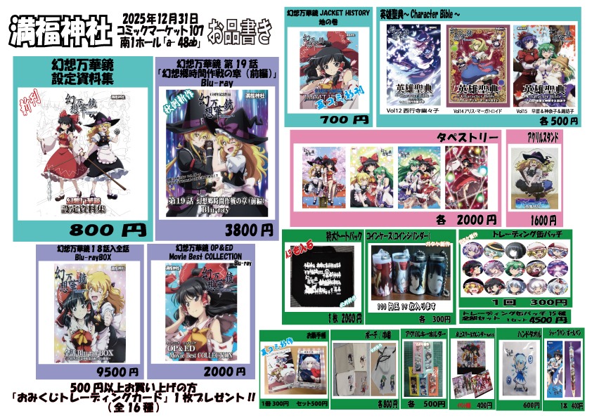 いよいよ本日2025/12/31冬コミ2日め 東京ビッグサイト南1ホール「a